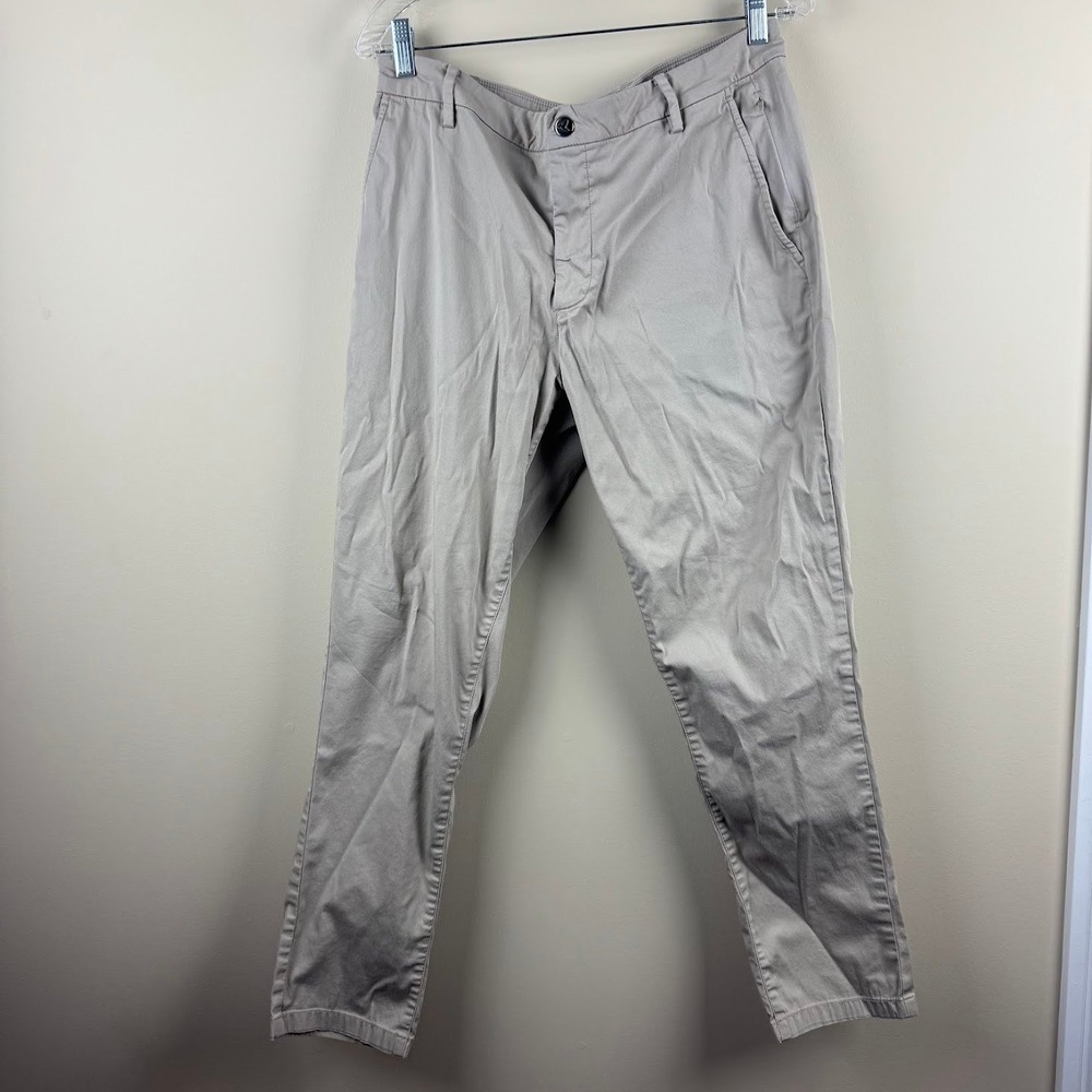 birddogs Golf Social Wear Mens Khaki Tan Performance Tapered Chino Pants Size 34